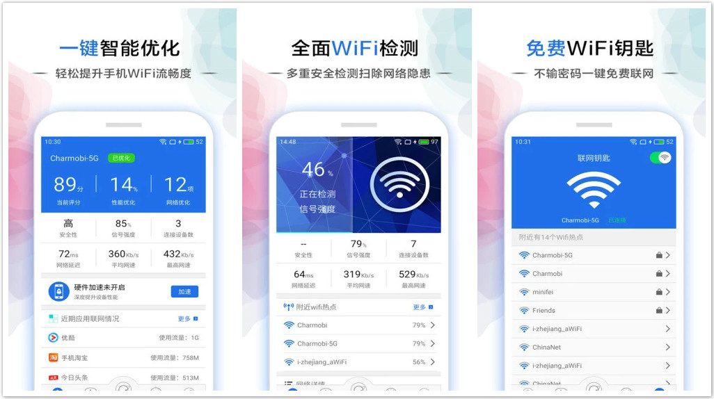 WiFi加速器 有WiFi钥匙信号增强网络优化三大功能