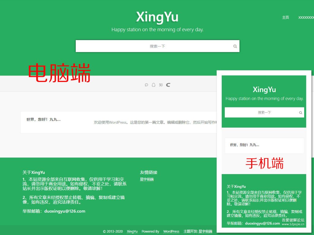 WordPress主题XingYu-V1.0 适用于自媒体以及个人软件下载站等