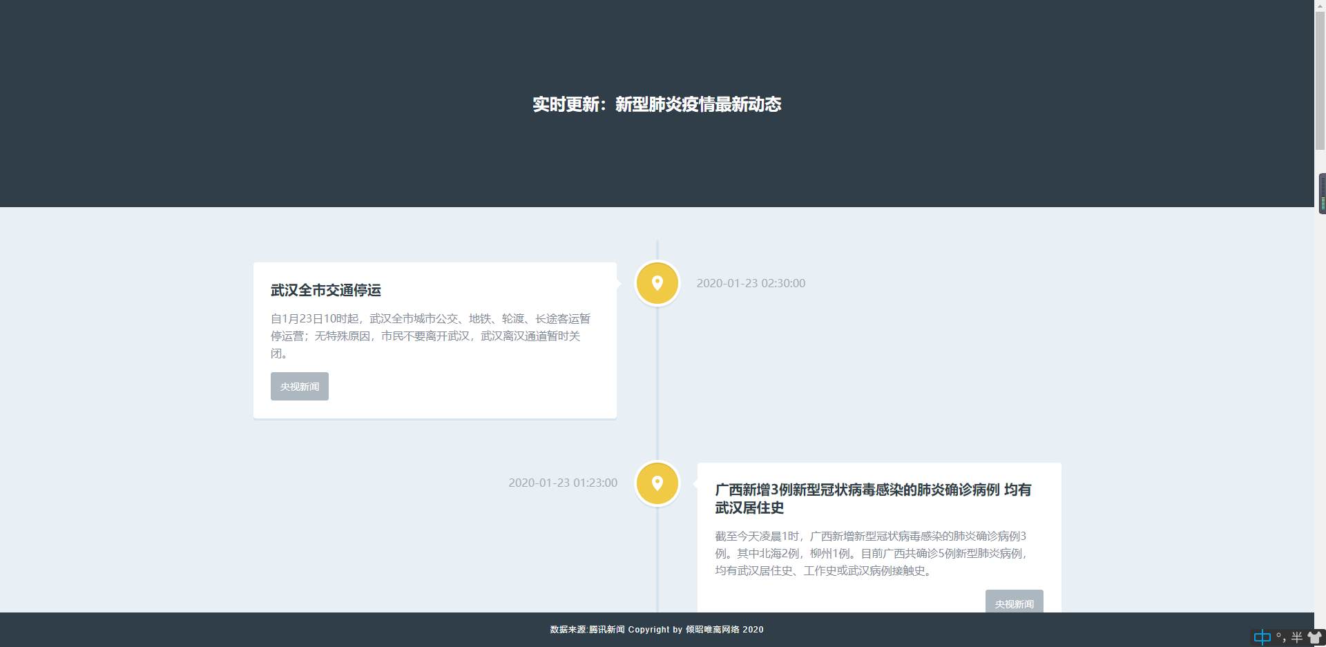 新型肺炎疫情最新动态网站源码 全网首发